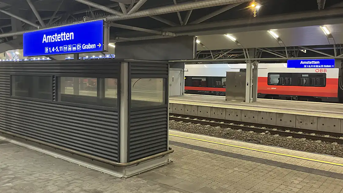 Bahnhof in Amstetten (Niederösterreich).