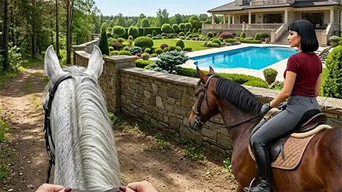 Eine protzige Hütte mit Pool - Asche am Sattel